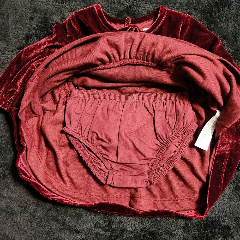 Just One You By Carter's 6 Month Velvet Long Sleeve Dress with Diaper Cover
